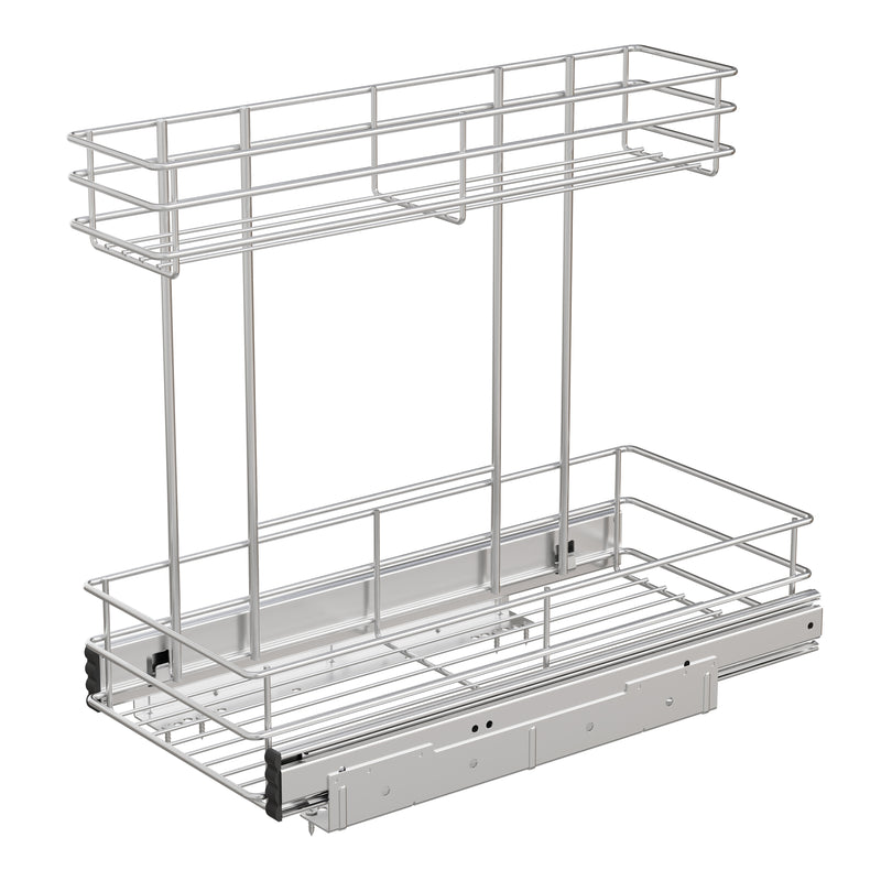 Storking Under Sink Organizer, Pull Out Cabinet Organizer 2 Tier, Under Sink Slide Out Chrome Plated, Under Kitchen Bathroom Organizer, Pantry Cabinet Closet Organization Rack