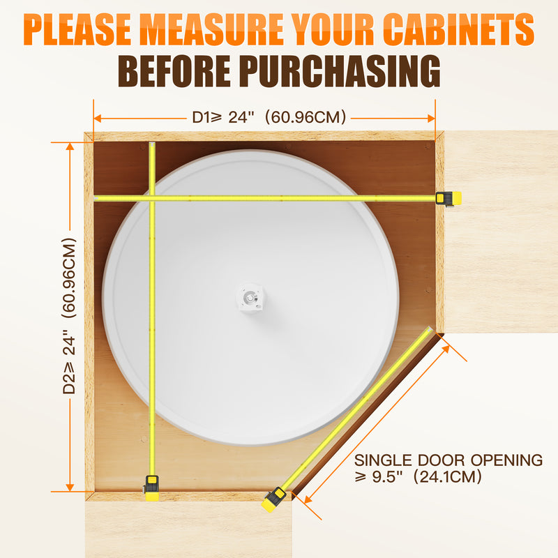 STORKING 28" Lazy Susan for Cabinet,30Lbs Single Layer Load for Organization