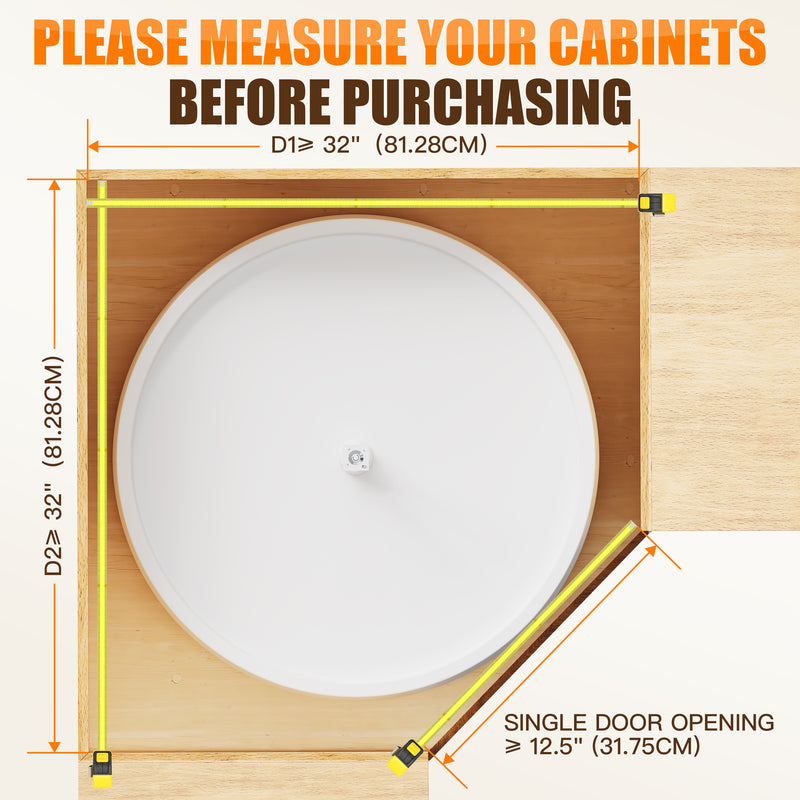 STORKING 28" Lazy Susan for Cabinet,30Lbs Single Layer Load for Organization
