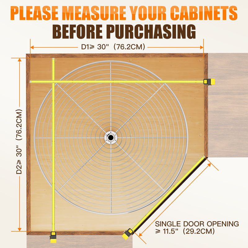 STORKING 32" Corner Cabinet Lazy Susan,33Lbs Load Capacity for Organization
