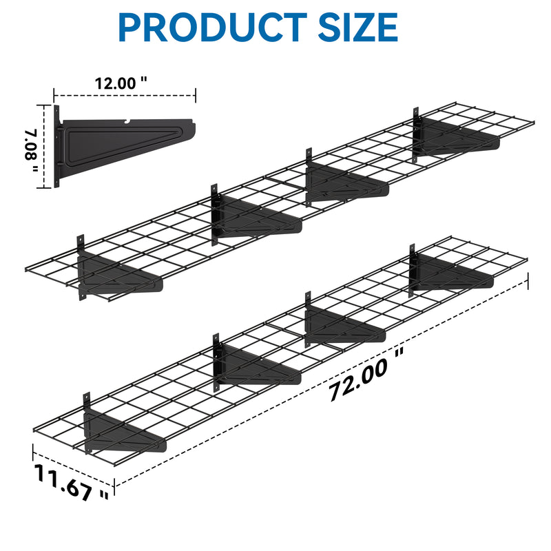 STORKING Garage Wall Shelving, Heavy Duty Storage Shelves for Garage Organization