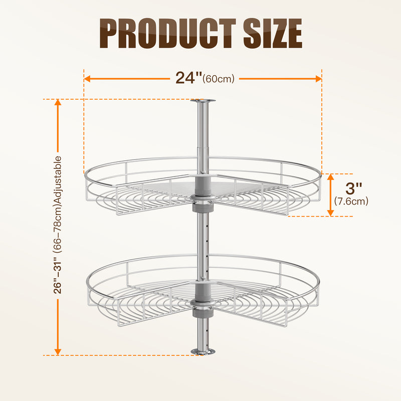 STORKING 32" Corner Cabinet Lazy Susan,33Lbs Load Capacity for Organization