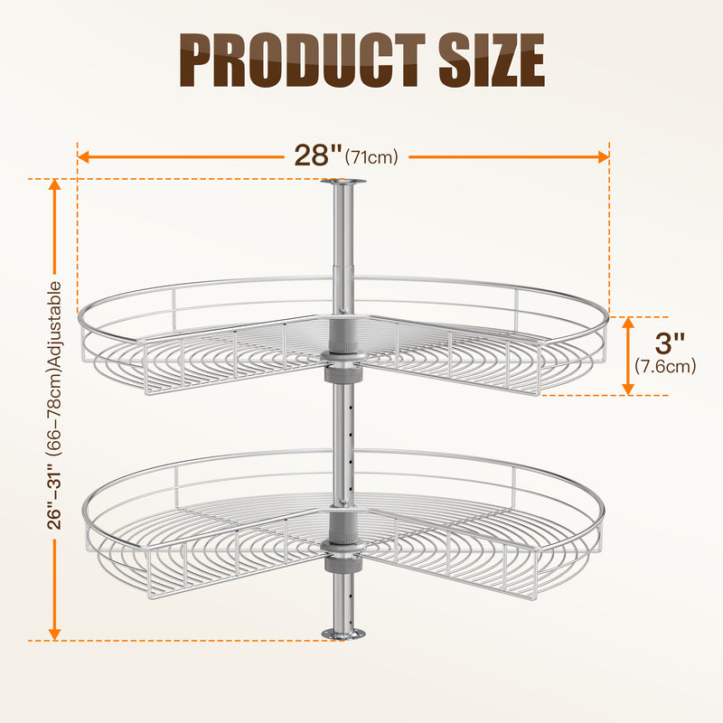 STORKING 32" Corner Cabinet Lazy Susan,33Lbs Load Capacity for Organization