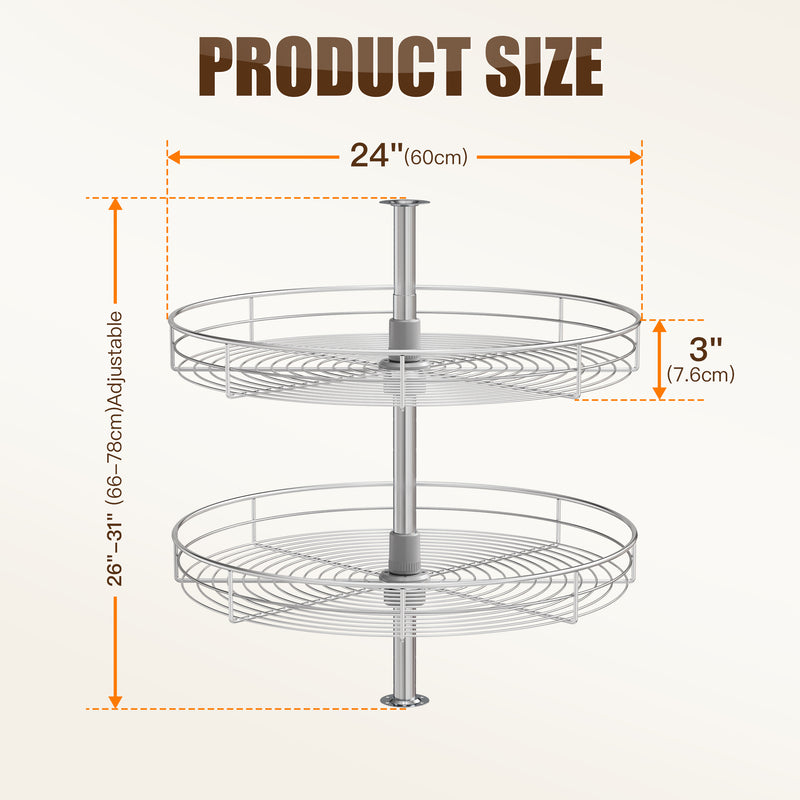 STORKING 32" Corner Cabinet Lazy Susan,33Lbs Load Capacity for Organization