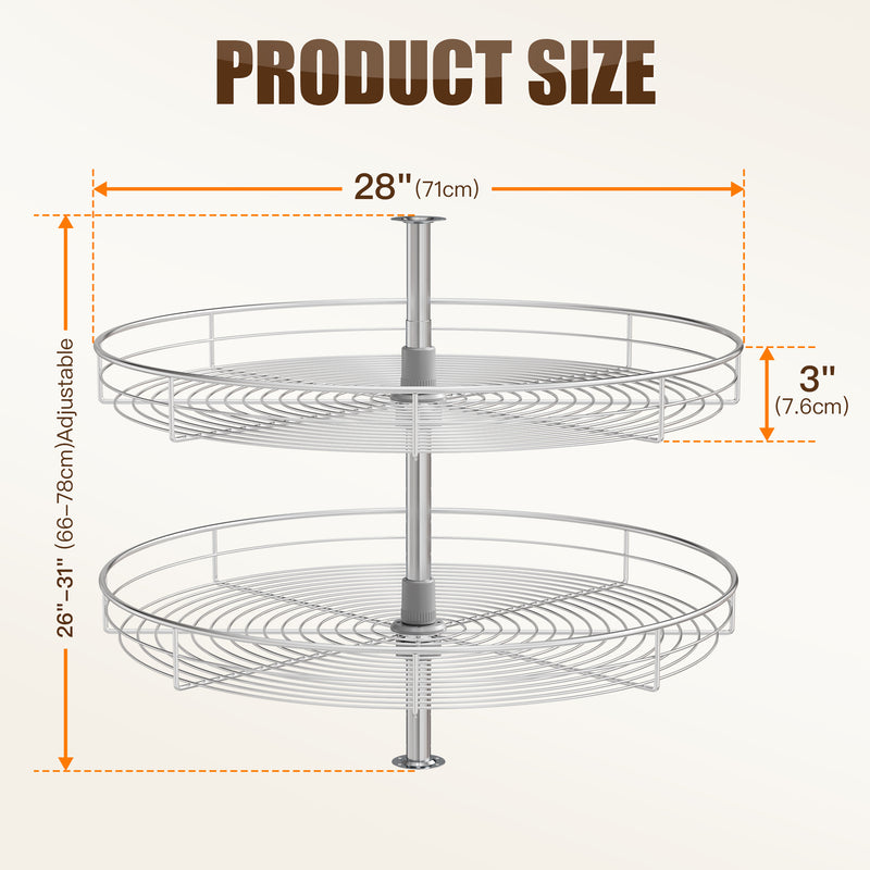 STORKING 32" Corner Cabinet Lazy Susan,33Lbs Load Capacity for Organization