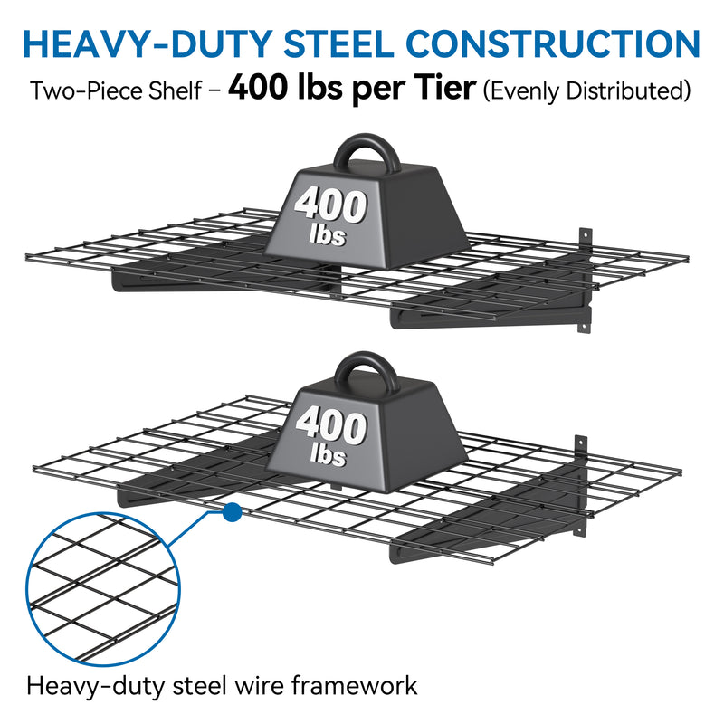 Garage Wall Shelving, Shelf Storage Rack Floating Shelves Wall Mounted, Heavy Duty Storage Shelves for Garage Organization