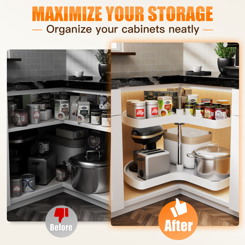 STORKING 32" Lazy Susan for Cabinet,60Lbs Single Layer Load for Organization