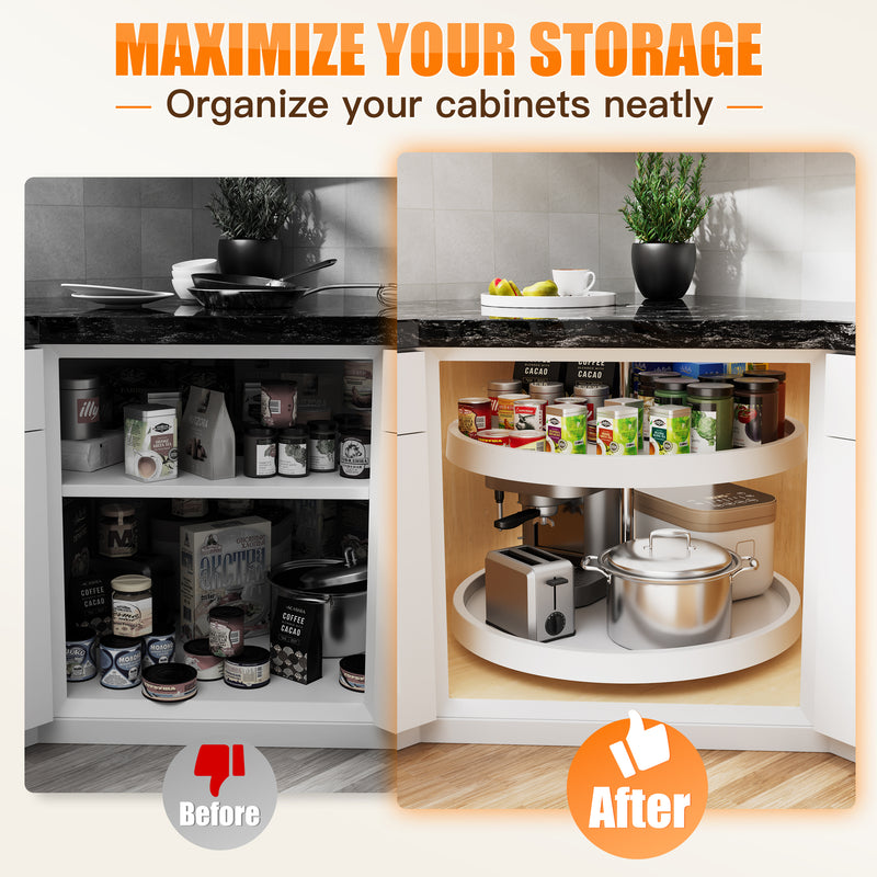 STORKING 28" Lazy Susan for Cabinet,30Lbs Single Layer Load for Organization
