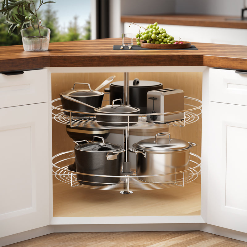 STORKING 32" Corner Cabinet Lazy Susan,33Lbs Load Capacity for Organization