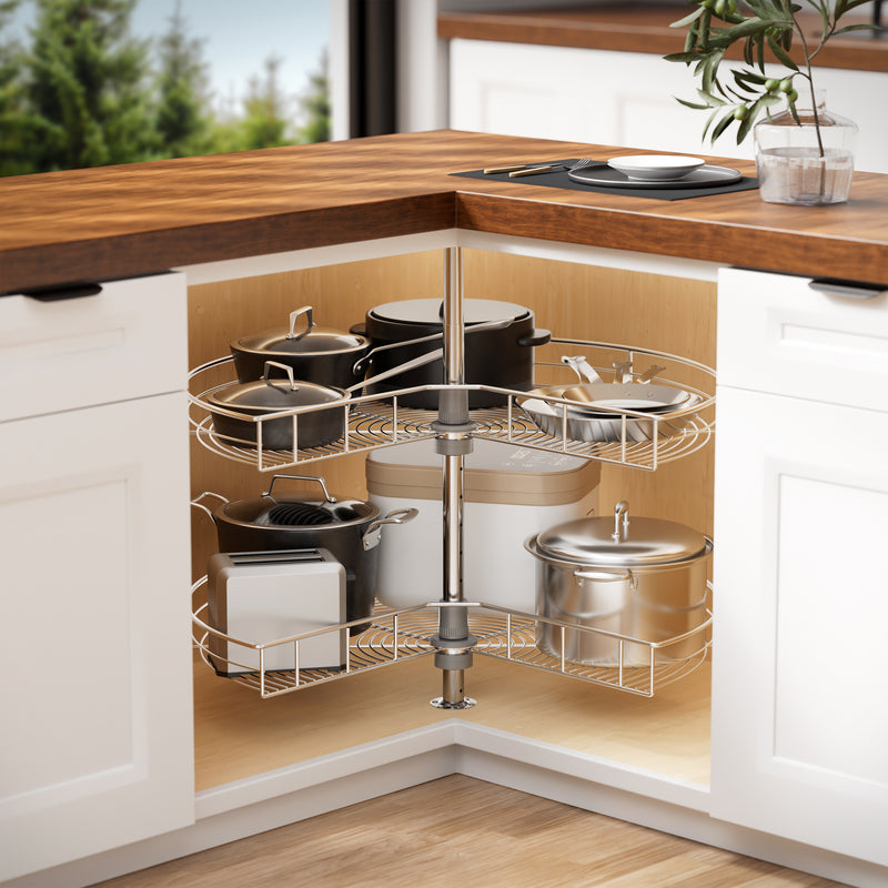 STORKING 32" Corner Cabinet Lazy Susan,33Lbs Load Capacity for Organization