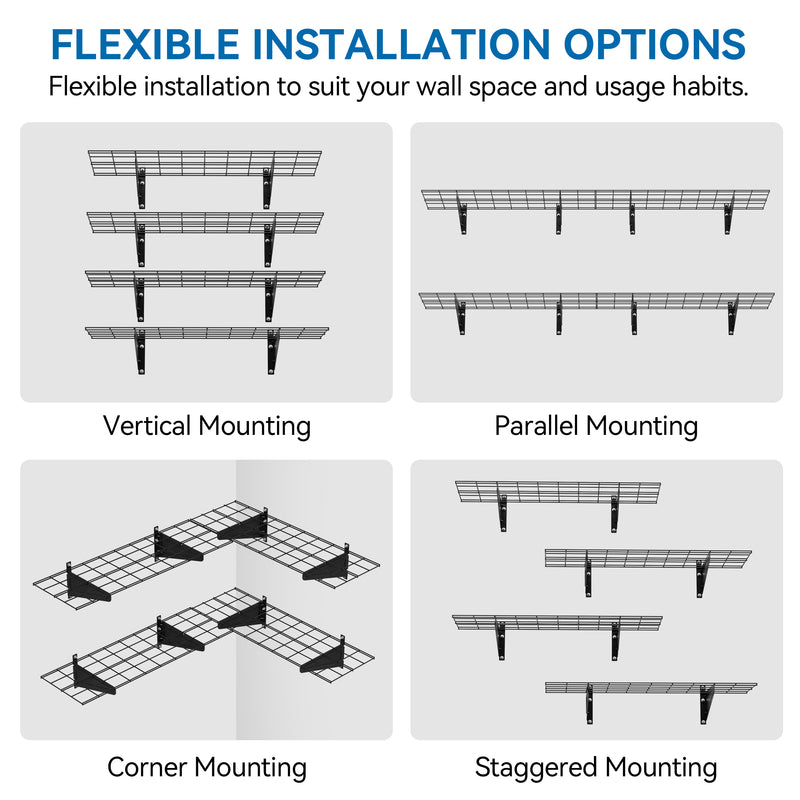 Garage Wall Shelving, Shelf Storage Rack Floating Shelves Wall Mounted, Heavy Duty Storage Shelves for Garage Organization