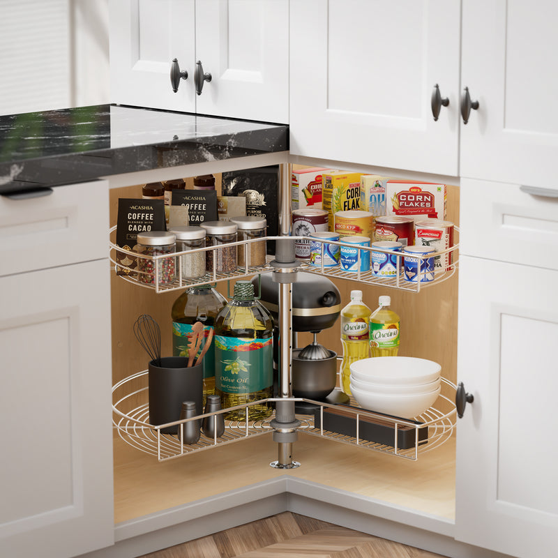 STORKING 32" Corner Cabinet Lazy Susan,33Lbs Load Capacity for Organization