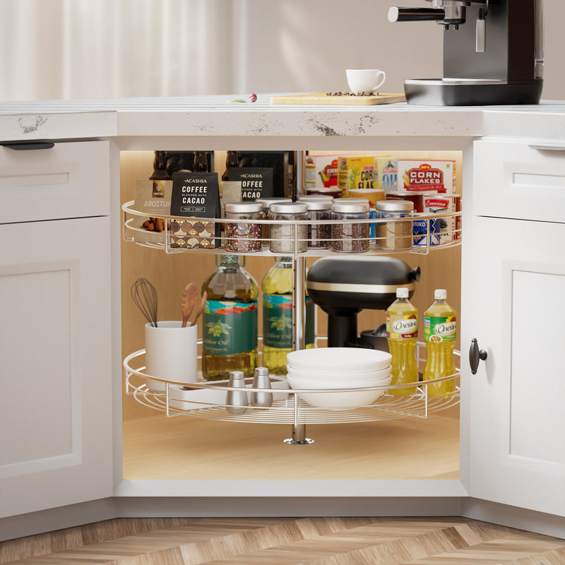 STORKING 32" Corner Cabinet Lazy Susan,33Lbs Load Capacity for Organization