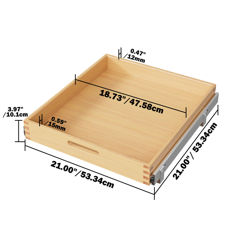 STORKING 2 Tier Pull Out Drawers for Cabinets, Heavy-Duty Slide Out Wood Drawer Shelf