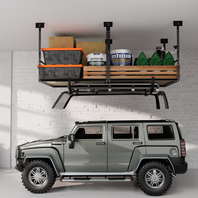 Overhead Garage Storage Rack, 28-41 inch Height Adjustable Ceiling Mounted Organization Rack