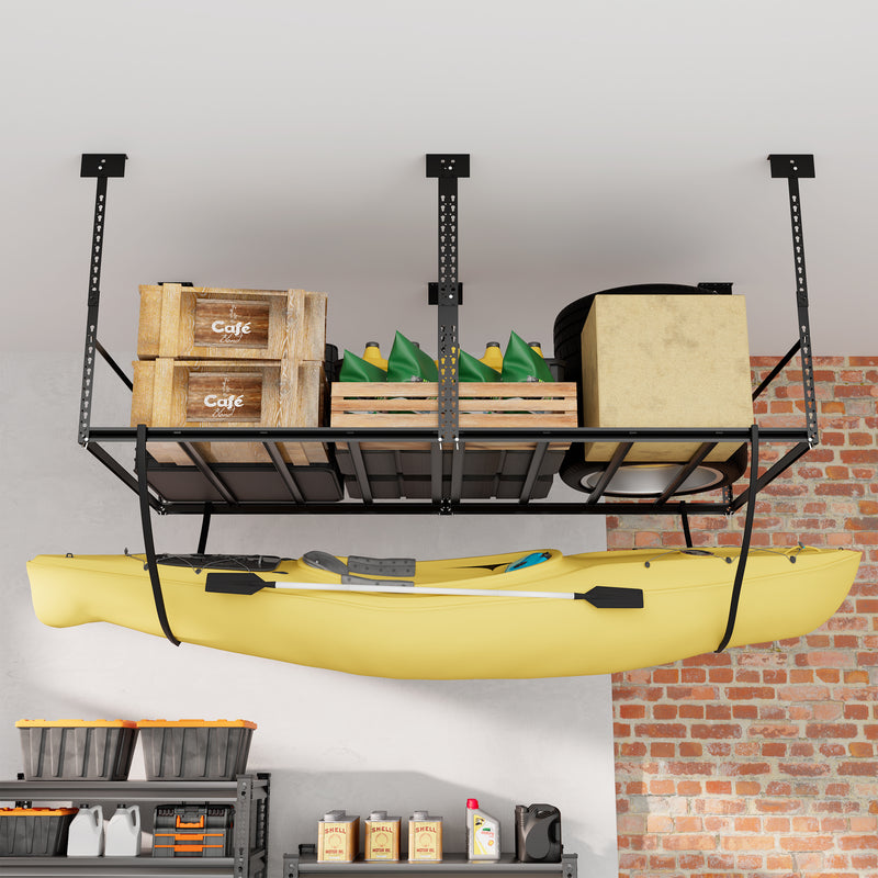 Overhead Garage Storage Rack, 28-41 inch Height Adjustable Ceiling Mounted Organization Rack