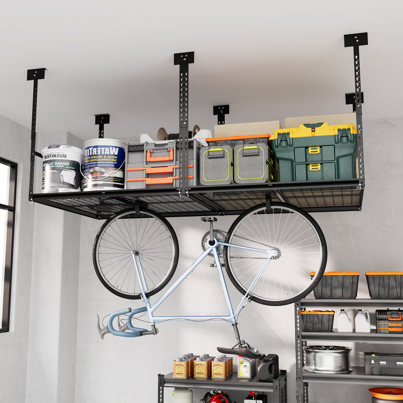 Overhead Garage Storage Rack, 28-41 inch Height Adjustable Ceiling Mounted Organization Rack