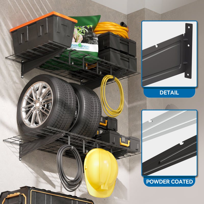 Garage Wall Shelving, Shelf Storage Rack Floating Shelves Wall Mounted, Heavy Duty Storage Shelves for Garage Organization