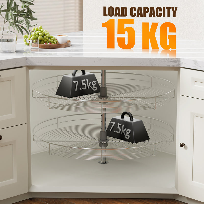 STORKING 32" Corner Cabinet Lazy Susan,33Lbs Load Capacity for Organization