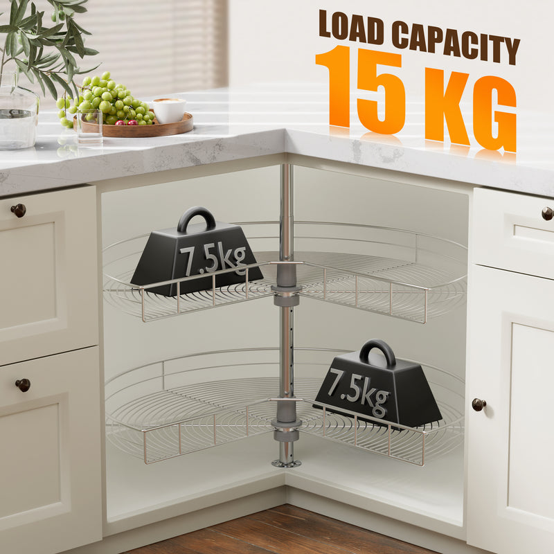 STORKING 32" Corner Cabinet Lazy Susan,33Lbs Load Capacity for Organization