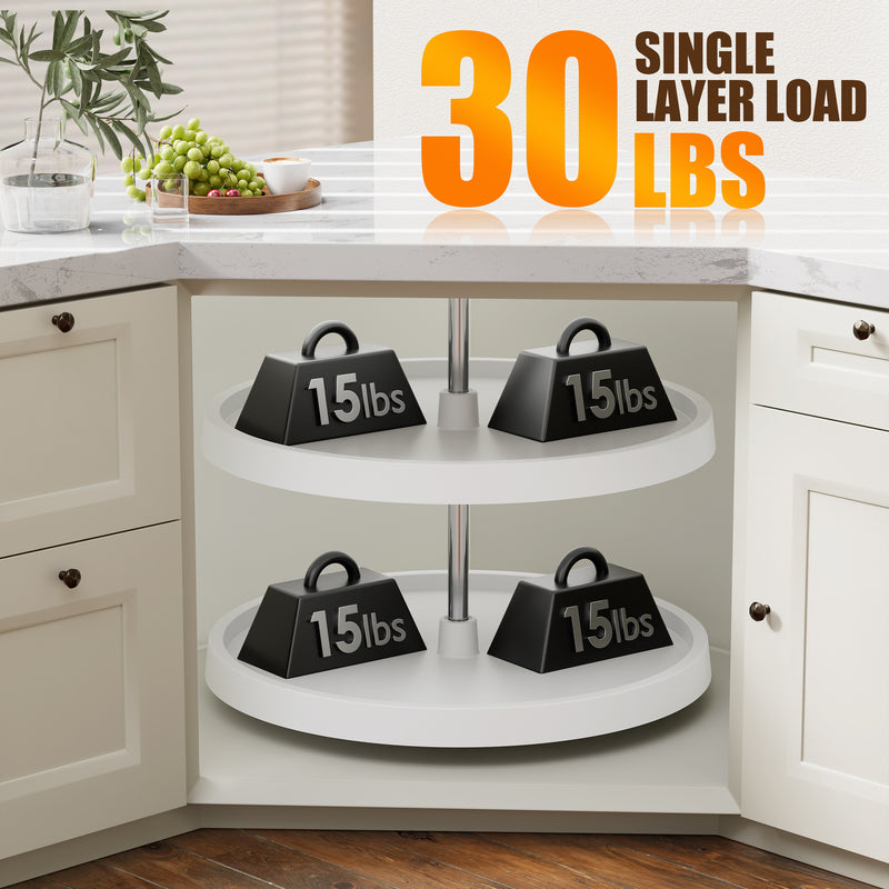 STORKING 28" Lazy Susan for Cabinet,30Lbs Single Layer Load for Organization