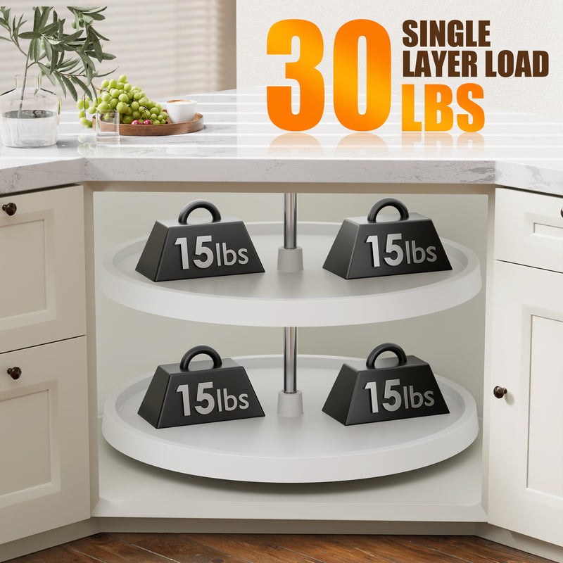 STORKING 28" Lazy Susan for Cabinet,30Lbs Single Layer Load for Organization