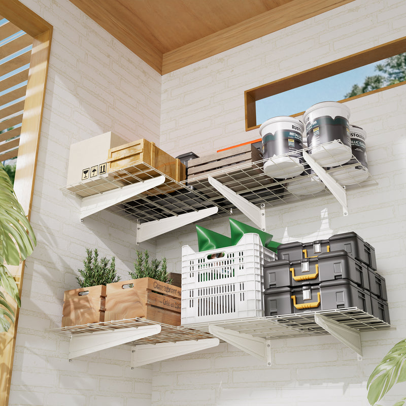 Garage Wall Shelving, Shelf Storage Rack Floating Shelves Wall Mounted, Heavy Duty Storage Shelves for Garage Organization