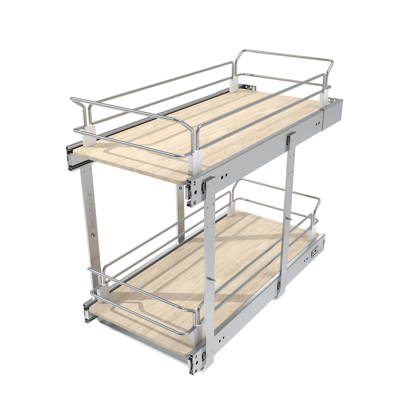 Pull Out Cabinet Organizer, Slide Out Drawers For Kitchen Organizers and Storage, Pull Out Drawers For Cabinets Capacity Heavy Duty Caddy, Cabinet Shelves Wood Chrome, Pantry Storage