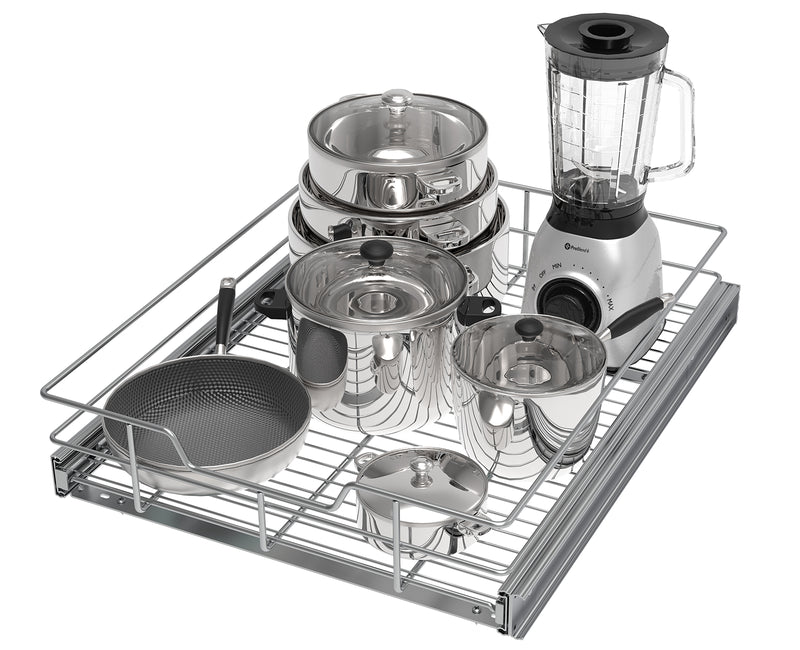 Pull Out Cabinet Organizer , Slide Out Drawers For Kitchen Organizers and Storage, Pull Out Drawers For Cabinets Capacity Heavy Duty Caddy, Cabinet Shelves Chrome-Plated, Bathroom Pantry