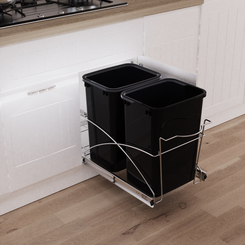 Pull Out Trash Can Under Cabinet,14" Wx22 D Heavy Duty Kitchen Garbage Bin, Soft-Close Full Extension Slides, Slide Out Waste Container for Kitchen Cabinets