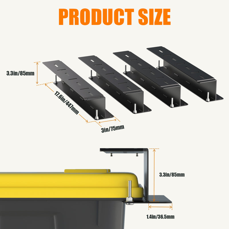 STORKING Ceiling Storage Bin Rack, Overhead Tote Storage Rail System