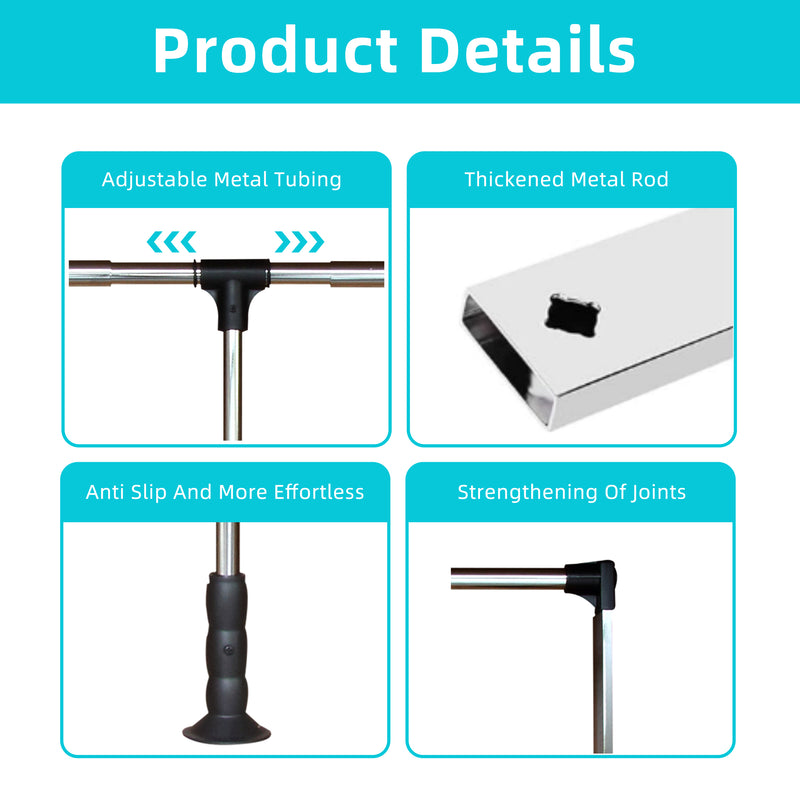 STORKING Pull Down Closet Rod, Adjustable Side Mounted Closet for Kitchen Bedroom High Cabinets, Chrome, Two-Way Buffering Side, Heavy Duty Load Capacity