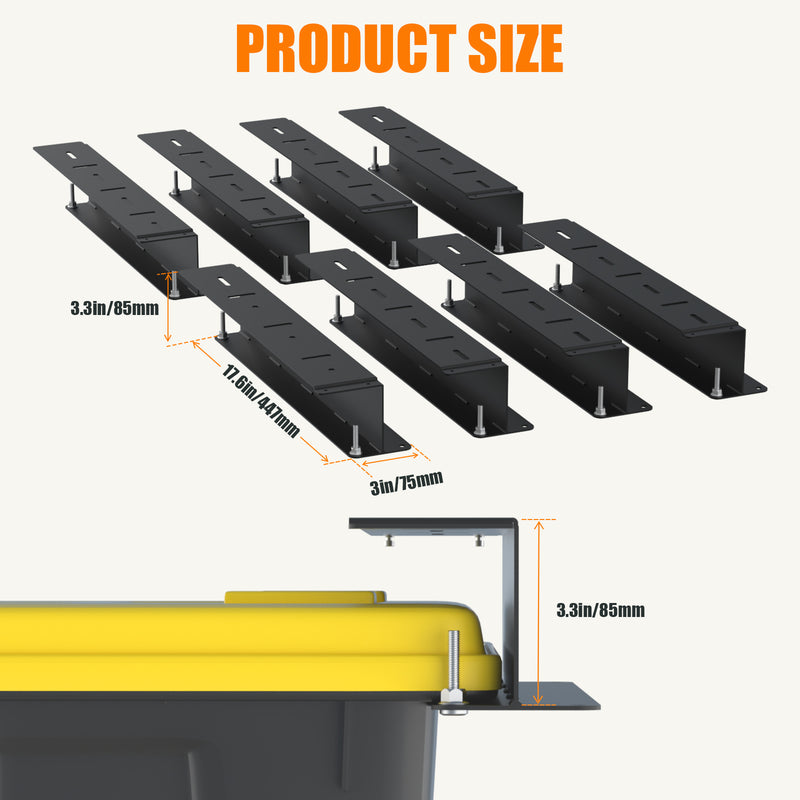 STORKING Ceiling Storage Bin Rack, Overhead Tote Storage Rail System