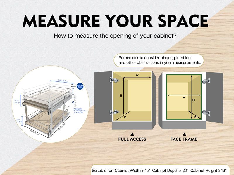 STORKING Pull Out Cabinet Organizer, Slide Out Drawers For Kitchen Organizers and Storage