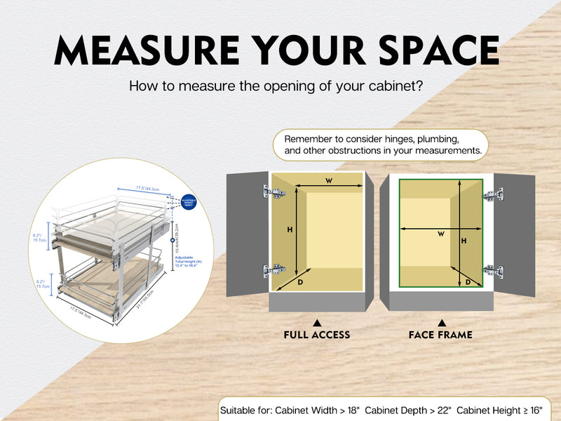 STORKING Pull Out Cabinet Organizer, Slide Out Drawers For Kitchen Organizers and Storage
