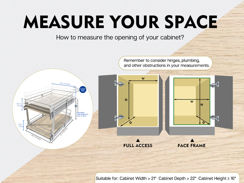 STORKING Pull Out Cabinet Organizer, Slide Out Drawers For Kitchen Organizers and Storage