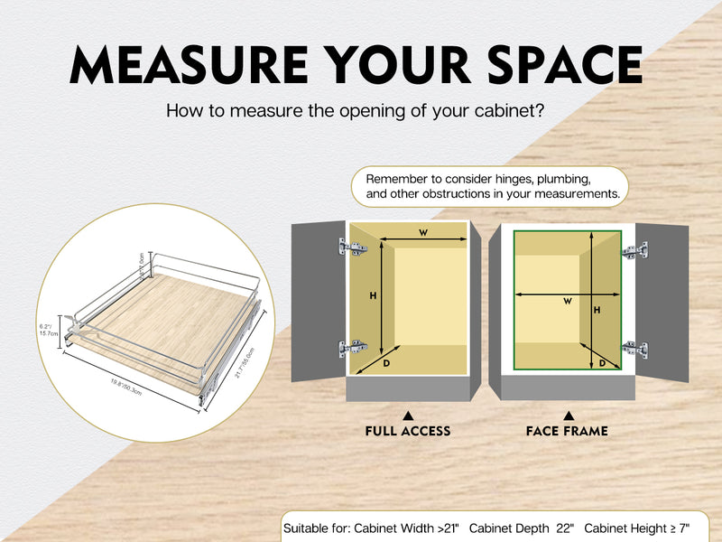 STORKING Pull Out Cabinet Organizer, Slide Out Drawers For Kitchen Organizers and Storage